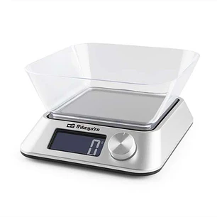 Orbegozo PC 1030 Bascula de Cocina Digital - Precision y Versatilidad en tus Recetas - Pantalla LCD Retroiluminada - Funcion Tara - BOL Transparente -