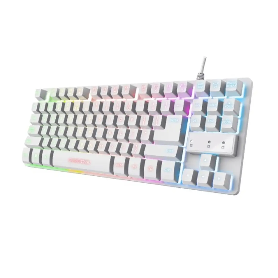 Trust Teclado de Membrana USB - Iluminacion LED - Cable de 1.35m - Color Blanco 1