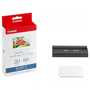 Canon KC-18IF Pack de de Tinta de Color + 18 Hojas de Papel Adhesivo 54x86mm