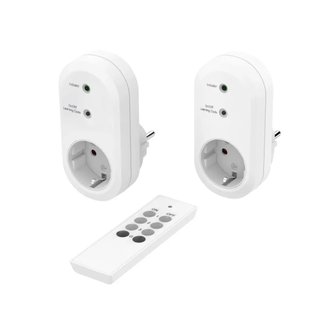 Hama Pack de 2 Enchufes Inalambricos - Potencia Maxima 3500W - IP20 - Interruptor de Encendido - Color Blanco 1