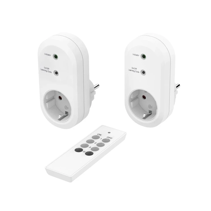 Hama Pack de 2 Enchufes Inalambricos - Potencia Maxima 3500W - IP20 - Interruptor de Encendido - Color Blanco 1