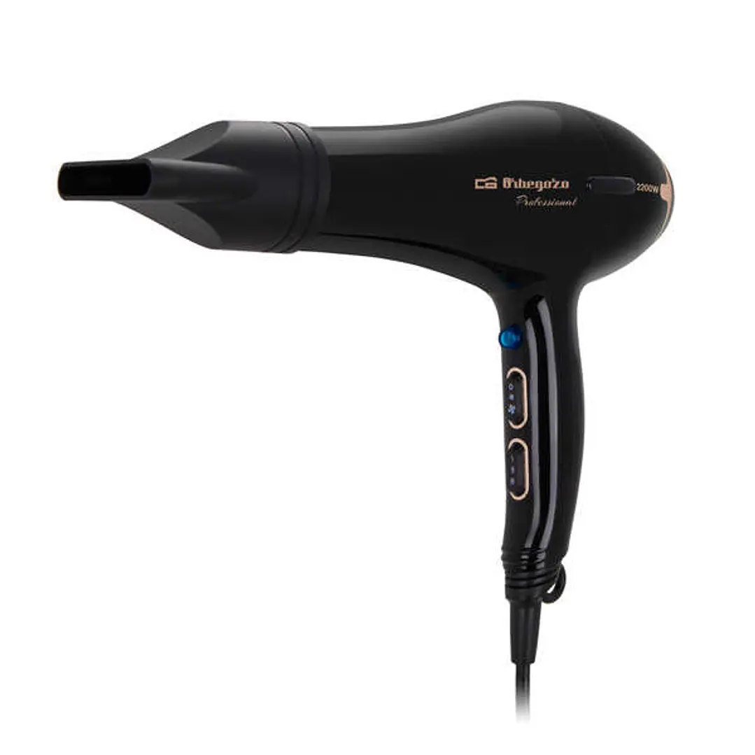 Orbegozo SE 2206 Secador de Pelo Profesional - Potente Motor AC - 3 Niveles de Temperatura - Diseño Ergonomico y Elegante - Pulsador de Aire Frio - Co 1
