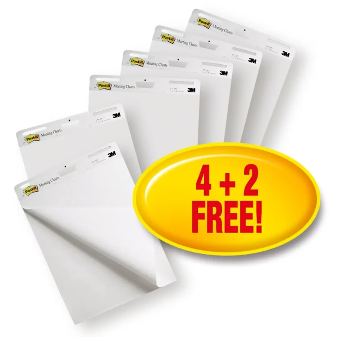 Post-It Super Sticky Bloc de 180 Blocs de Reuniones - Forma Rectangular - 635x762mm - Color Blanco 1