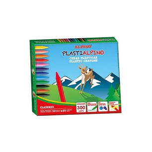 Alpino PlastiAlpino Economy Pack con 300 Ceras para Niños - Material Resistente - No Manchan - Colores Brillantes - Colores Surtidos