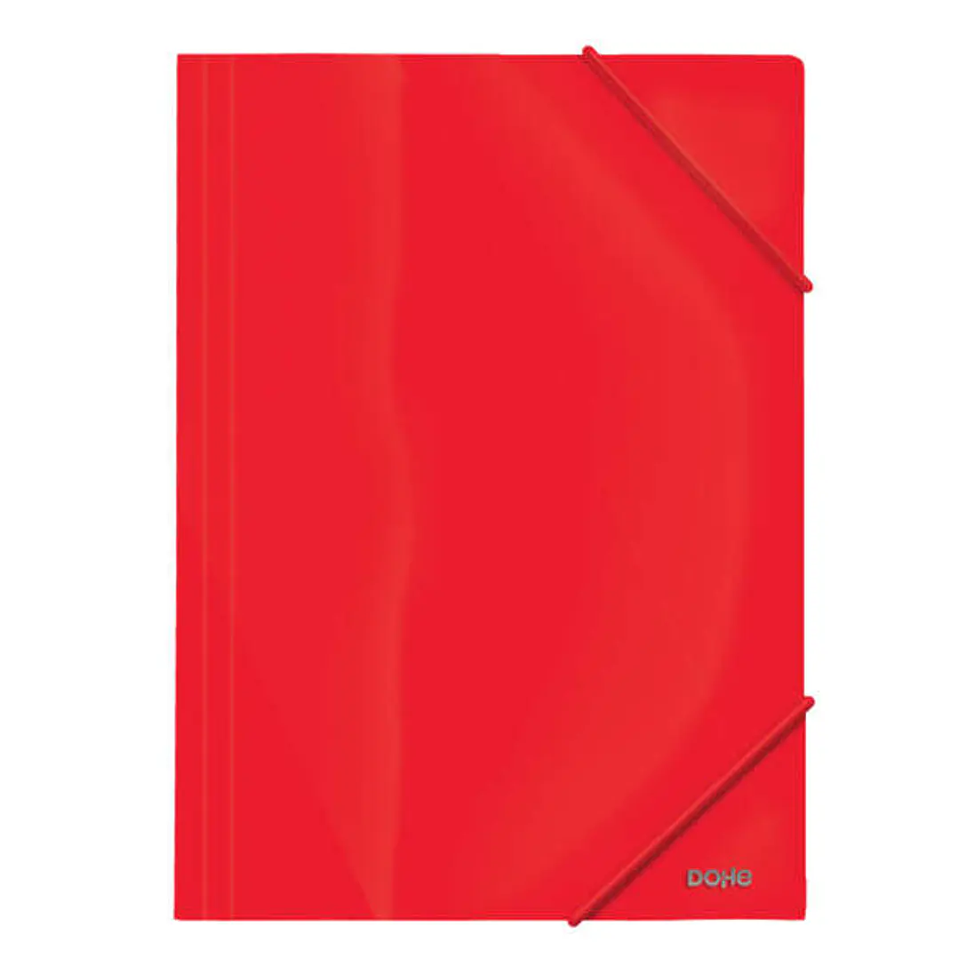 Dohe Carpeta de Gomas con Tres Solapas - 600 Micras - Fabricada en Polipropileno Opaco Cristal - Cierre de Gomas Redondas 1