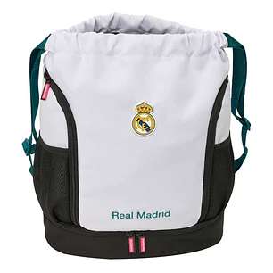 Safta Real Madrid Equipacion 26/27 Saco Mochila - Cremallera Bidireccional - Portabotellas - Hombreras de Cinta Ajustables - Compartimento Inferior - 