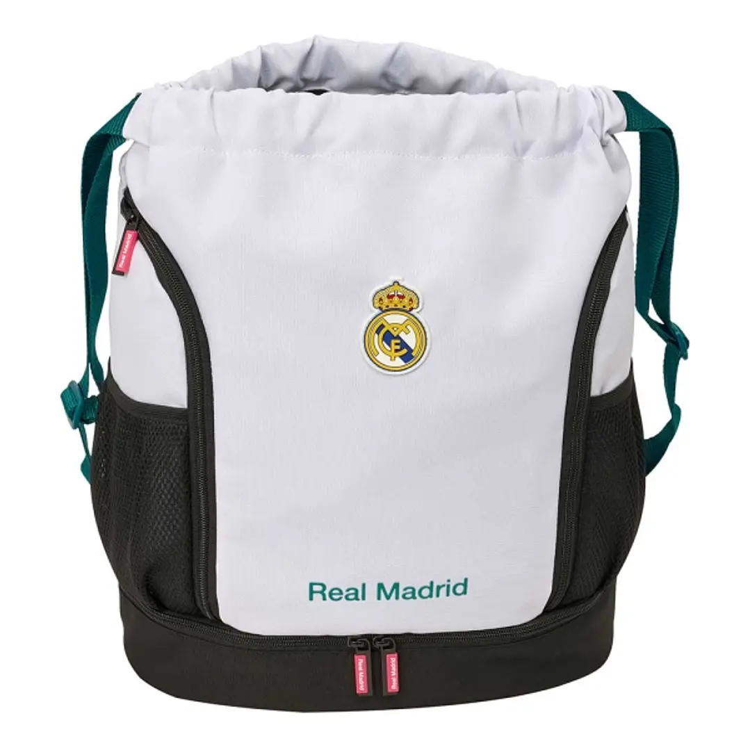 Safta Real Madrid Equipacion 26/27 Saco Mochila - Cremallera Bidireccional - Portabotellas - Hombreras de Cinta Ajustables - Compartimento Inferior -  1