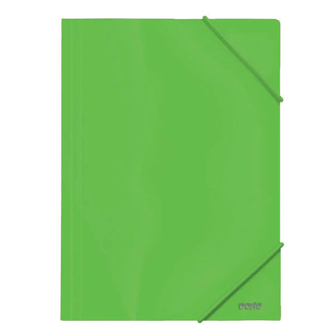 Dohe Carpeta de Gomas con Tres Solapas - 600 Micras - Fabricada en Polipropileno Opaco Cristal - Cierre de Gomas Redondas 1