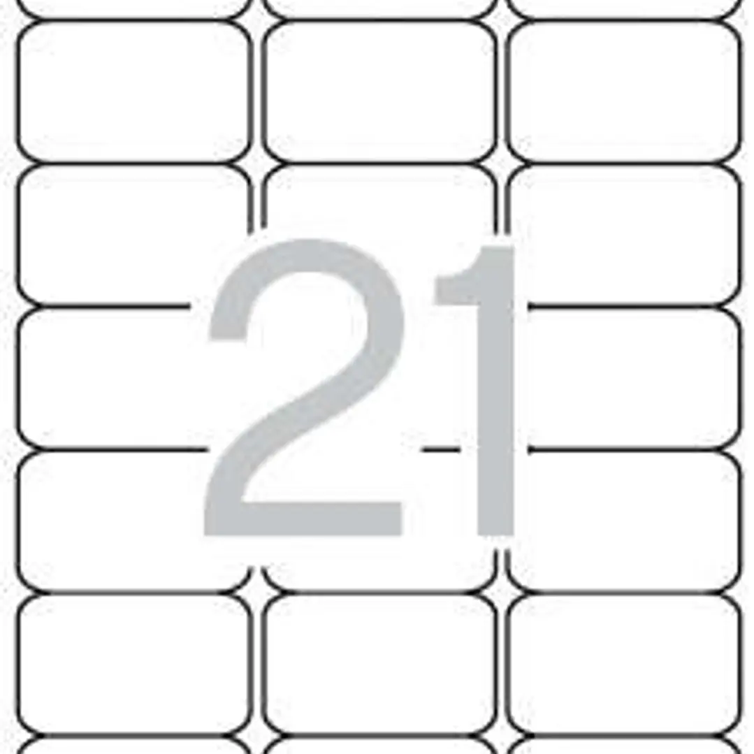 Apli Pack con 420 Etiquetas Rectangulares Translucidas Resistentes Intemperie 63.5x38.1mm - 20 Hojas por 21 Etiquetas - Cantos Romos - Adhesivo Perman 1