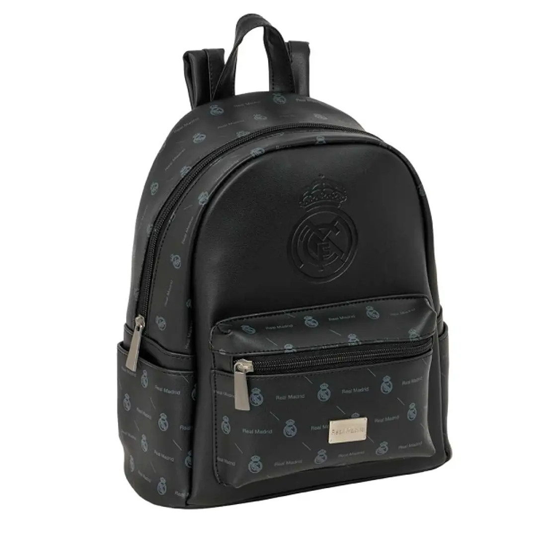 Safta Real Madrid Mini Mochila - Cremallera - Bolsillo Frontal - Cremalleras de Doble Tirador - Interior Forrado - Hombreras Ajustables - Asa Superior 1