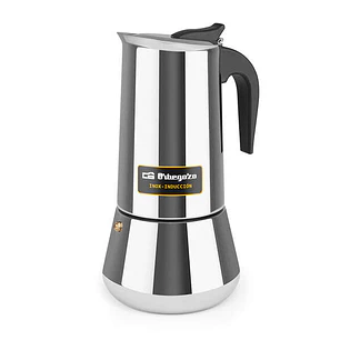 Orbegozo KFI 1260 Cafetera Italiana de Acero Inoxidable - Capacidad para 12 Tazas - Mango Ergonomico - Compatible con Estufas de Gas - Electricas - de