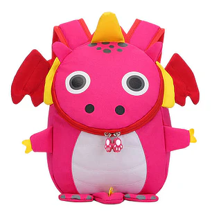 Dohe Mochila Infantil Modelo Dragon Rosa - Compartimento con Cierre de Cremalleras - Bolsillo Interior Acolchado - Tirantes Reforzados - Asa Superior 