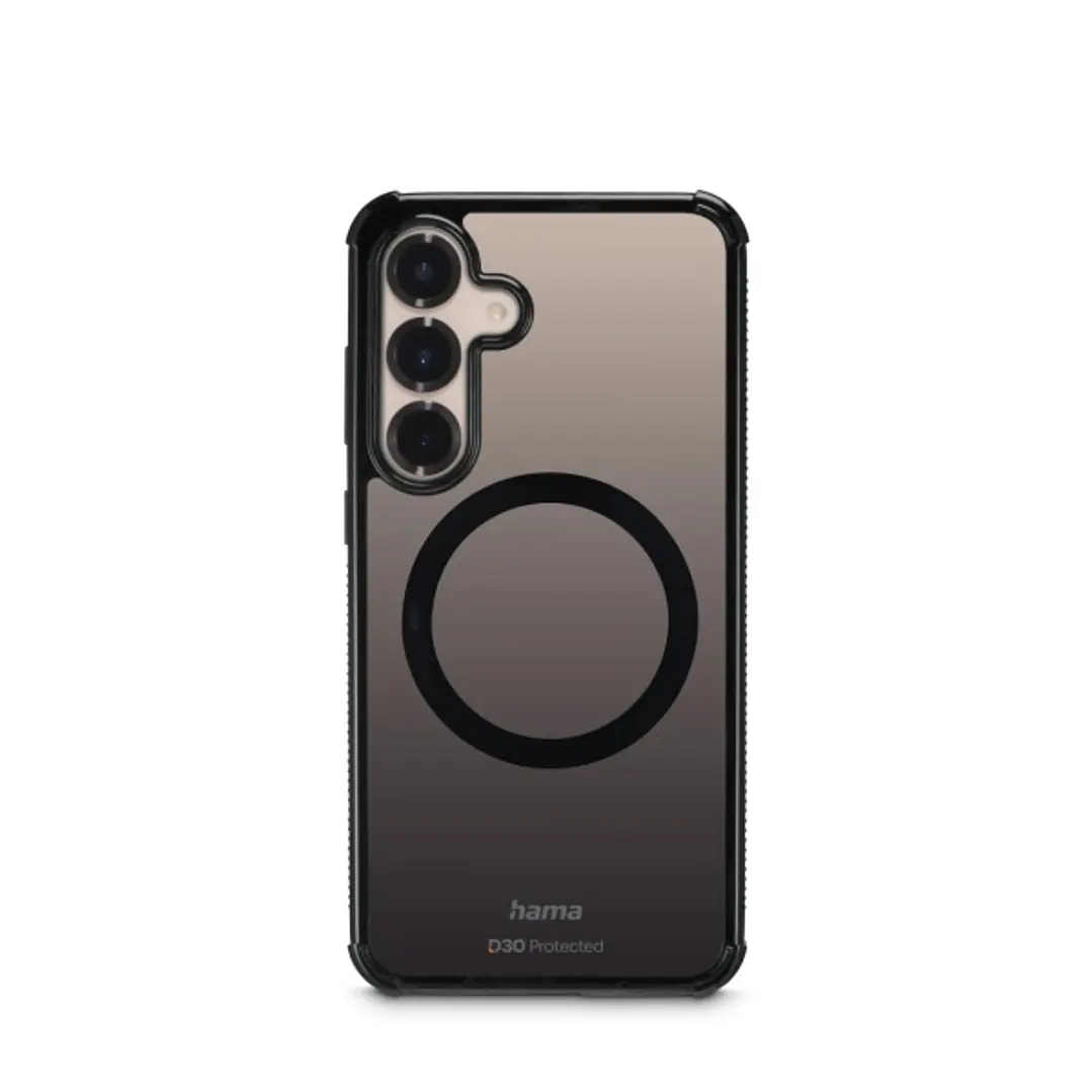Hama Extreme Protect Funda para Samsung Galaxy S25 - Magnetico - Antideslizante - Policarbonato - Proteccion D3O - Bordes Elevados - Color Negro 1