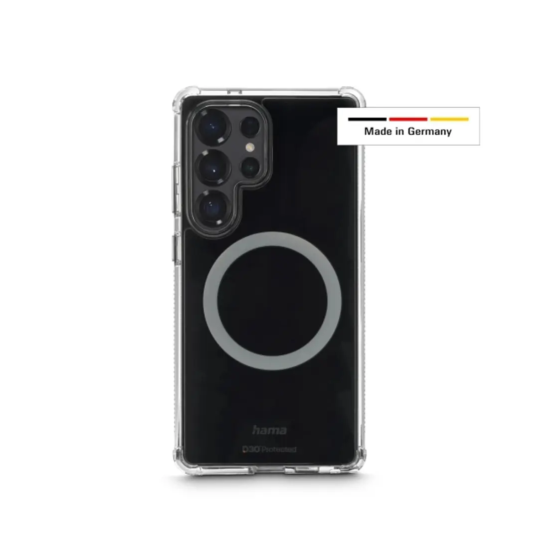 Hama Extreme Protect Funda para Samsung S25 Ultra - Magnetico - Antideslizante - Policarbonato - Proteccion D3O - Bordes Elevados - Color Transparente 1