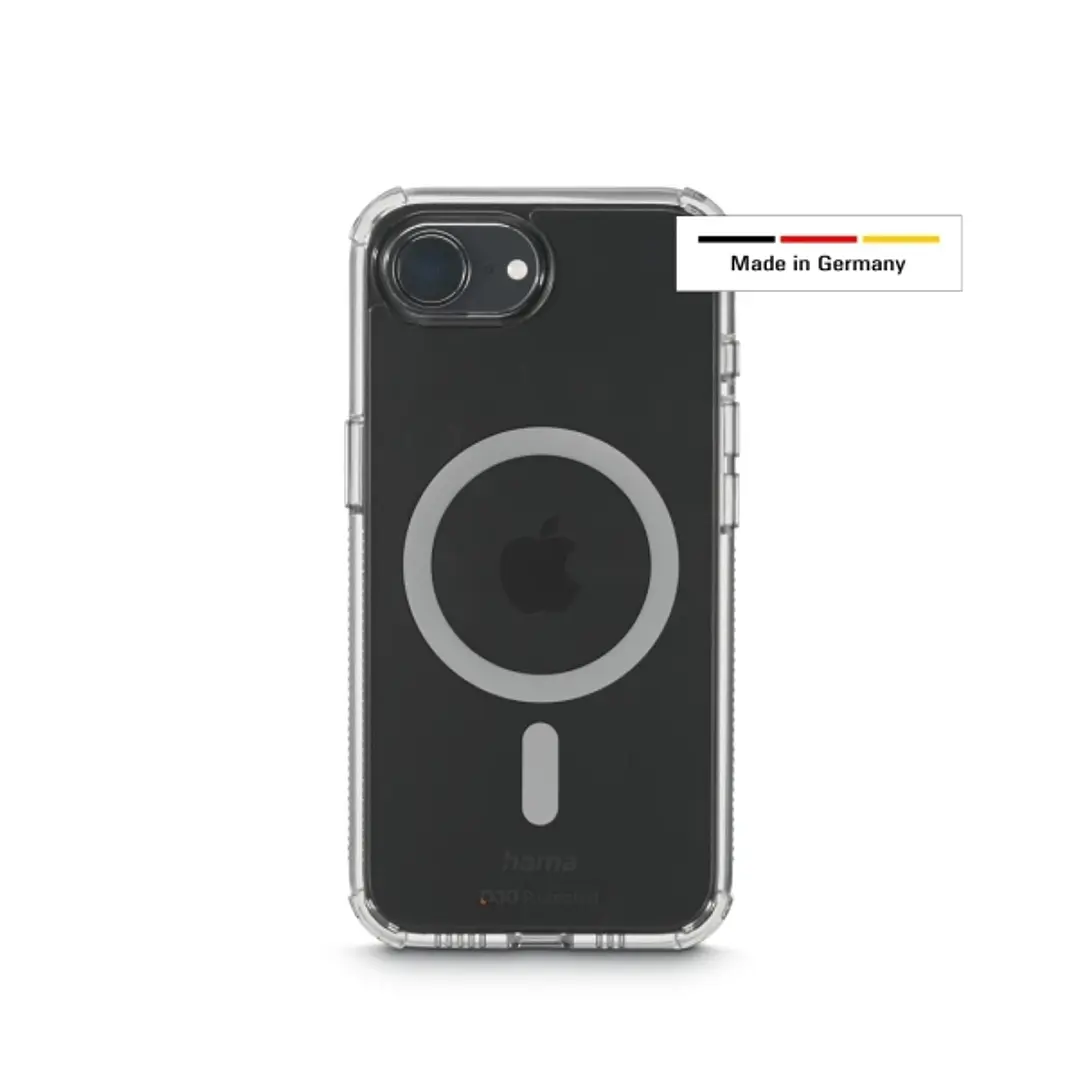 Hama Extreme Protect Funda para iPhone 16E - Magnetico - Antideslizante - Policarbonato - Proteccion D3O - Bordes Elevados - Color Transparente 1