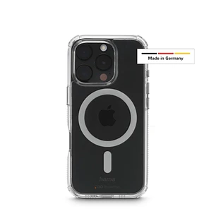 Hama Extreme Protect Funda para iPhone 16 Pro - Magnetico - Antideslizante - Policarbonato - Proteccion D3O - Bordes Elevados - Color Transparente