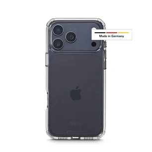 Hama Extreme Protect Funda para iPhone 17 Pro Max - Antideslizante - Policarbonato - Proteccion D3O - Bordes Elevados - Color Transparente