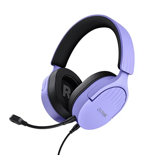 Trust GXT489 Fayzo Auriculares Gaming con Microfono Flexible y Desmontable - Diadema Ajustable - Controles de Facil Acceso - Cable de 1.2m - Color Mor