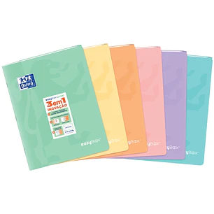 Oxford Easybook A5 Libreta Grapada - Tapa de Plastico Resistente - 1 Linea con 2 Margenes - 48 Hojas de Papel Pastel - Ideal para Tomar Notas y Apunte