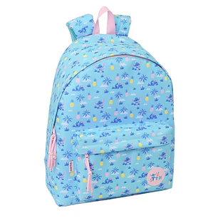 Safta Stitch Waves Mochila - Bolsillo Frontal - Espalda Acolchada - Hombreras Ergonomicas - Cremallera con Doble Tirador - Asa de Mano - 33x42x15cm - 