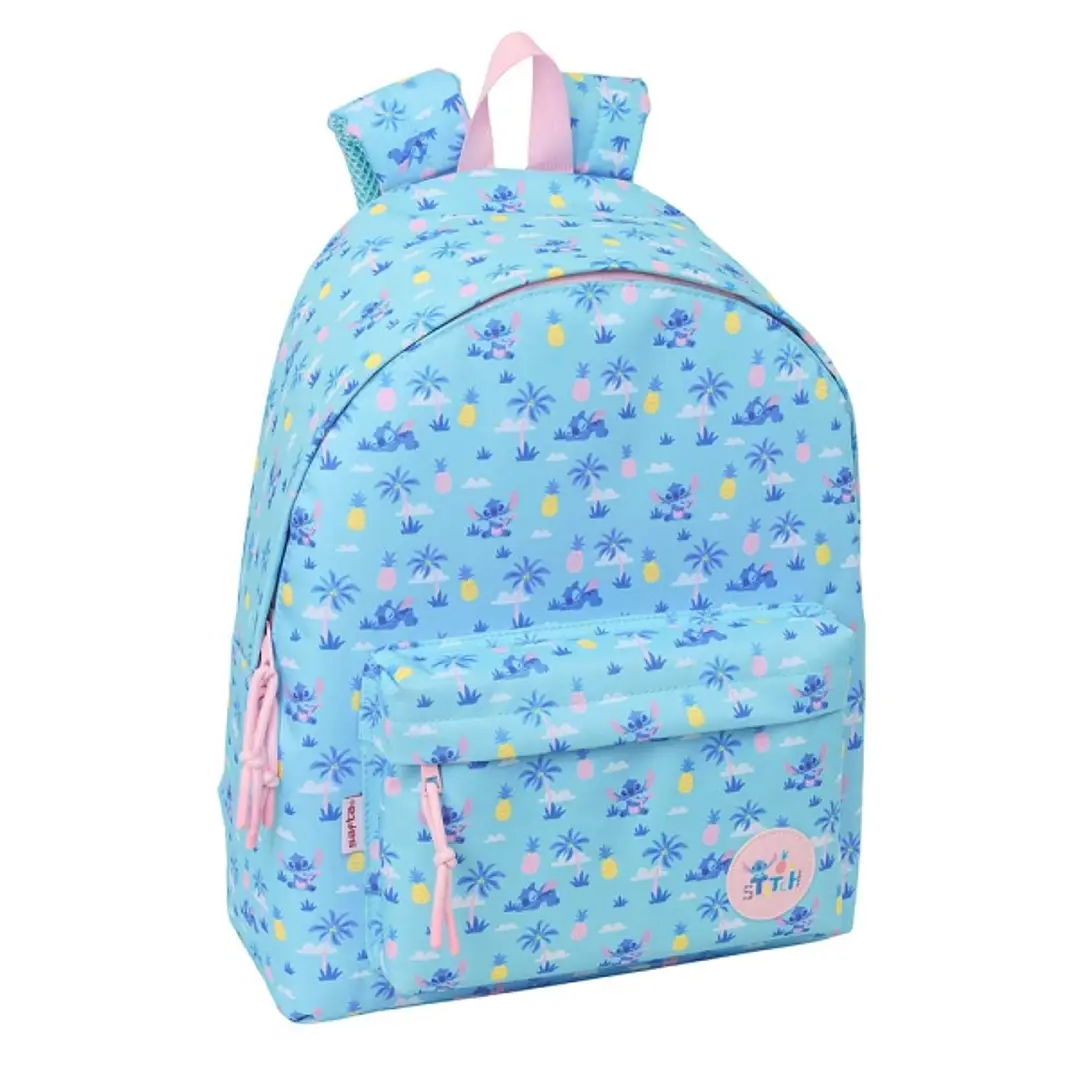 Safta Stitch Waves Mochila - Bolsillo Frontal - Espalda Acolchada - Hombreras Ergonomicas - Cremallera con Doble Tirador - Asa de Mano - 33x42x15cm -  1