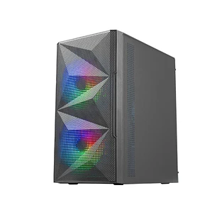 Mars Gaming Caja Gaming Compacta MC-ME - Diseño Innovador - Ventiladores FRGB 120mm - Ventana Lateral Cristal Templado - Maxima Refrigeracion - Color 