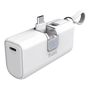 Trust Pacto Bateria Powerbank de 5000mAh - Potencia 20W - 3xUSB-C - Power Delivery - Deteccion Automatica - Plastico ABS - 25x39x77mm - Color Blanco