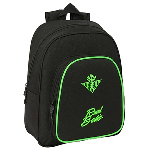 Safta Real Betis Balompie Mochila Infantil - Portabotellas - Bolsillo Frontal - Asa de Mano - Adaptable a Carro - Hombreras Acolchadas - 28x34x10cm - 