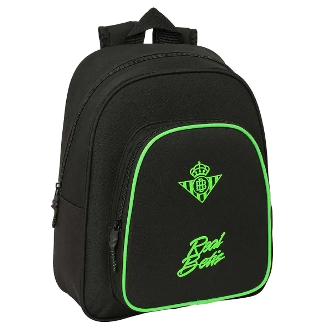 Safta Real Betis Balompie Mochila Infantil - Portabotellas - Bolsillo Frontal - Asa de Mano - Adaptable a Carro - Hombreras Acolchadas - 28x34x10cm -  1