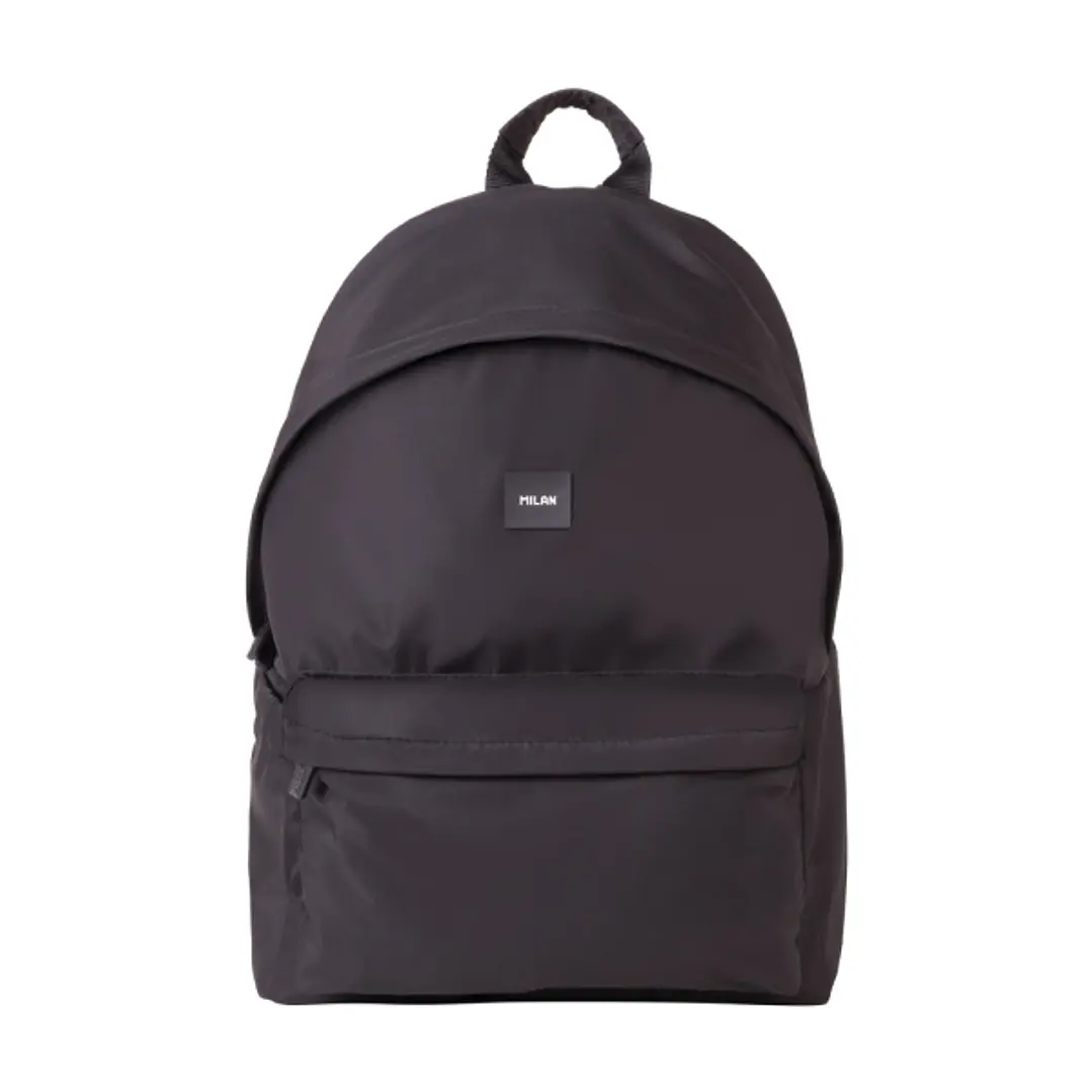 Milan Shadow Mochila Escolar Clasica 22L - Compartimento Interior para Portatil - 2 Cremalleras - 41x30x18cm - Color Negro 1