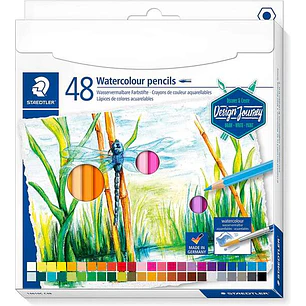 Staedtler 146 10C Pack de 48 Lapices de Colores Acuarelables - Resistentes a la Rotura - Colores Surtidos