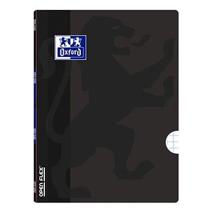 Oxford School Openflex A4 Libreta Grapada - Tapa de Plastico Resistente - Cuadricula 5x5 con 2 Margenes - 48 Hojas de Alta Calidad - Color Negro