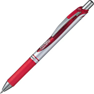 Pentel Energel Boligrafo de Bola Retractil Tinta Gel - Punta 0.7mm - Trazo 0.35mm - Recargable - Grip de Agarre - Clip de Metal - 54% de Materiales Re