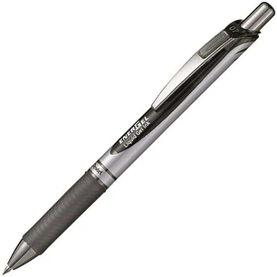 Pentel Energel Boligrafo de Bola Retractil - Punta 0.7mm - Trazo 0.35mm - Tinta Gel - Recargable - Grip de Agarre - Clip de Metal - 50% de Materiales 