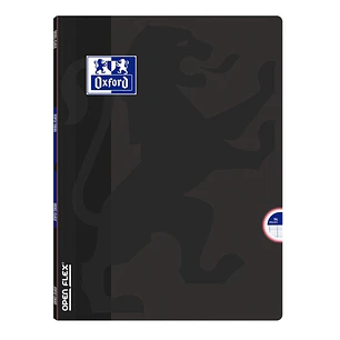 Oxford School Openflex A4 Libreta Grapada - Tapa de Plastico Resistente - 1 Linea con 2 Margenes - 48 Hojas de Alta Calidad - Color Negro