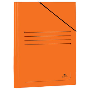 Mariola Carpeta de Carton Plastificado Folio 500gr/m2 - Medidas 34x25cm - Cierre con Goma Elastica - Color Naranja