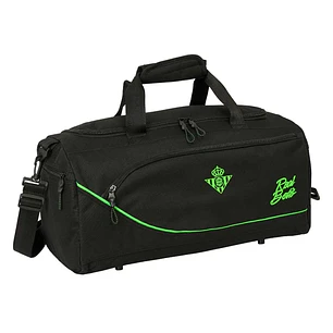 Safta Real Betis Balompie Bolsa de Deporte - Bandolera Ajustable - Bolsillos Laterales y Frontal - Fondo Semirigido - Cremallera con Doble Tirador - B
