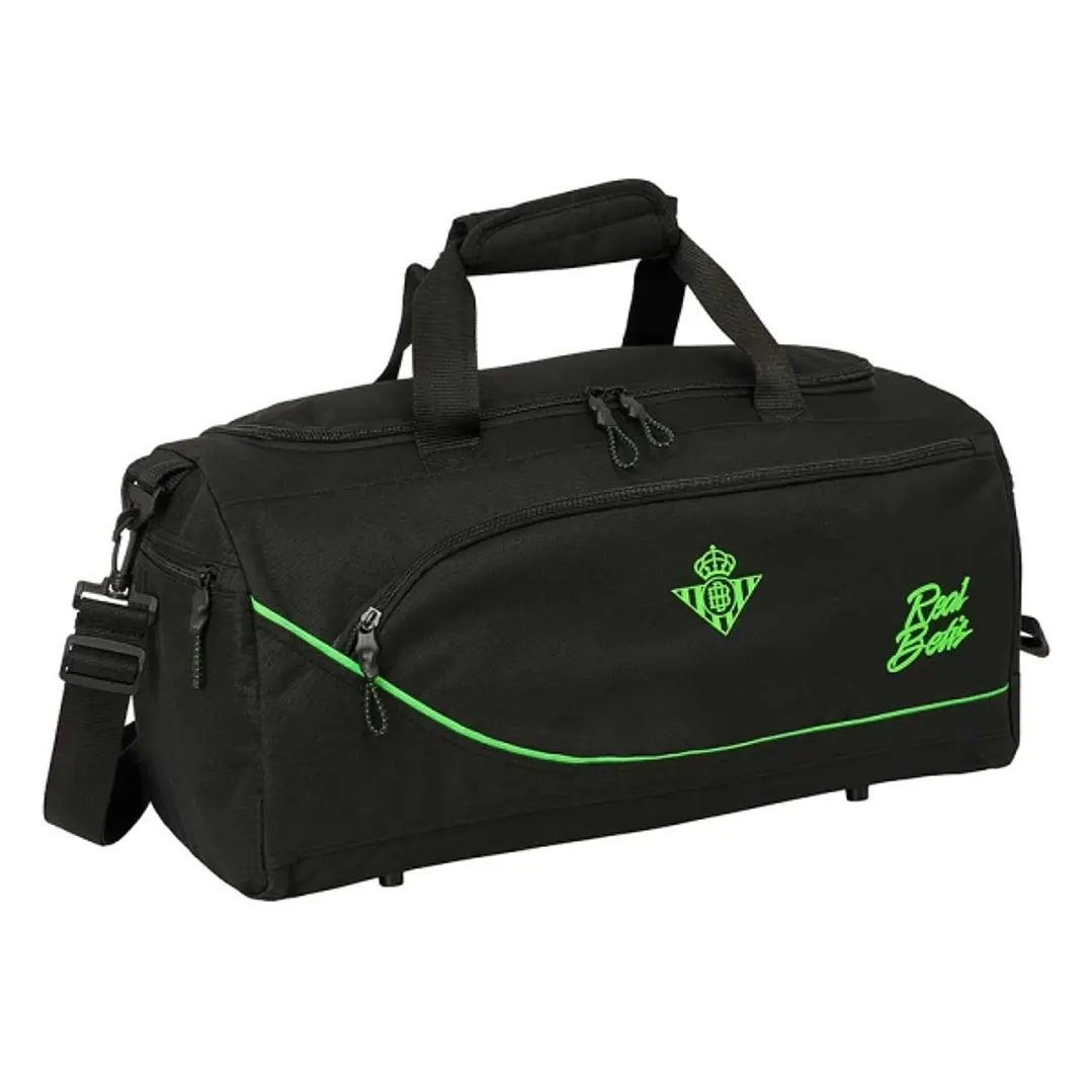 Safta Real Betis Balompie Bolsa de Deporte - Bandolera Ajustable - Bolsillos Laterales y Frontal - Fondo Semirigido - Cremallera con Doble Tirador - B 1