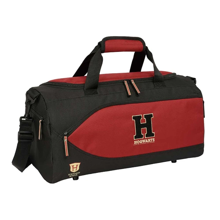 Safta Harry Potter Hogwarts Bolsa de Deporte - Bandolera Ajustable - Bolsillos Laterales y Frontal - Fondo Semirigido - Cremallera con Doble Tirador - 1