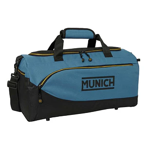 Safta Munich Bolsa de Deporte - Bandolera Ajustable - Bolsillos Laterales y Frontal - Fondo Semirigido Extraible - Cremallera con Doble Tirador - Taco