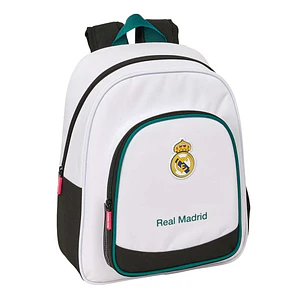 Safta Real Madrid Equipacion 26/27 Mochila Infantil - Portabotellas - Bolsillo Frontal - Asa de Mano - Adaptable a Carro - Hombreras Acolchadas - 28x3