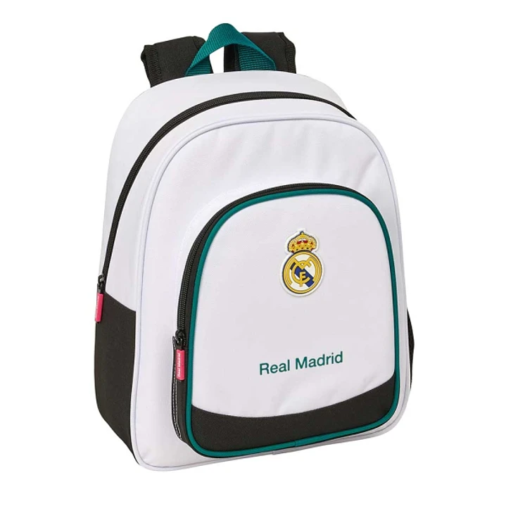 Safta Real Madrid Equipacion 26/27 Mochila Infantil - Portabotellas - Bolsillo Frontal - Asa de Mano - Adaptable a Carro - Hombreras Acolchadas - 28x3 1