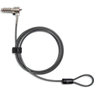 HP Nano Cable Antirrobo - Combinacion Programable de 4 Digitos - Cable de Acero Galvanizado 1.83m Revestido en Vinilo - Cabezal Giratorio