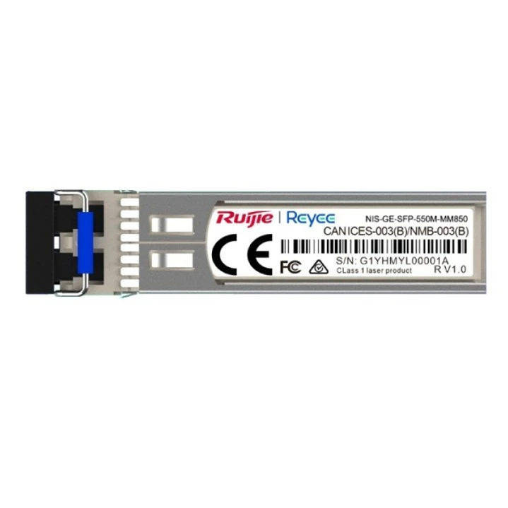 Ruijie NIS-GE-SFP-550M-MM850 Modulo Transceptor SFP - 1000Base-SX - Fibra Optica hasta 550m - Longitud de Onda de 850nm - Color Acero 1