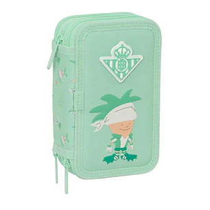 Safta Real Betis Balompie Preescolar Plumier de 3 Pisos - 37 Piezas - Goma - Lapiz - 2 Boligrafos - Sacapuntas - 2 Reglas - 16 Colores - 14 Rotuladore