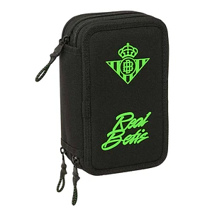 Safta Real Betis Balompie Plumier de 3 Pisos - 37 Piezas - Goma - Lapiz - 2 Boligrafos - Sacapuntas - 2 Reglas - 16 Colores - 14 Rotuladores - 12.5x19