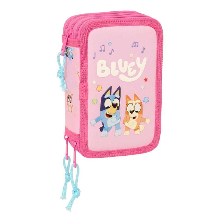 Safta Bluey Dance Plumier de 3 Pisos - 37 Piezas - Goma - Lapiz - 2 Boligrafos - Sacapuntas - 2 Reglas - 16 Colores - 14 Rotuladores - 12.5x19.5x5.5cm 1