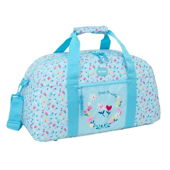 Safta Blackfit8 Petalos Bolsa de Deporte - Bandolera Ajustable - Bolsillo Frontal - Fondo Semirigido Extraible - Cremallera con Doble Tirador - Tacos  1