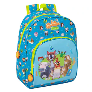 Safta la Granja de Zenon Mochila Infantil - Portabotellas - Bolsillo Frontal - Asa de Mano - Hombreras Acolchadas - 28x34x10cm - Color Azul y Amarillo