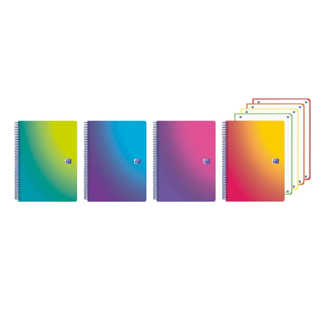 Oxford Cuaderno de Espiral - Formato A5+ - 120 Hojas - Cuadricula 5x5mm - Tapa de Plastico - Anti Traspaso de Tinta - Digitalizacion de Textos con App 1